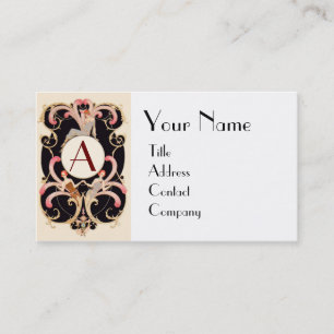 ART DECO SCHÖNHEIT MODE KOSTÜMDESIGNER MONOGRAMM VISITENKARTE