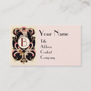ART DECO SCHÖNHEIT MODE KOSTÜMDESIGNER MONOGRAMM VISITENKARTE