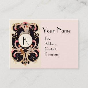 ART DECO SCHÖNHEIT MODE KOSTÜMDESIGNER MONOGRAMM VISITENKARTE