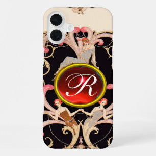 ART DECO SCHÖNHEIT MODE ROTER RUBIN-EDELSTEIN MONO iPhone 16 PLUS HÜLLE