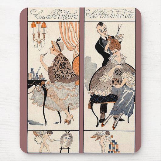 Art Deco Schönheit Mousepad (Vorne)