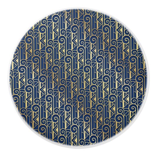 Art-Deco-Schubladen und Kabinettbügel Keramikknauf (Vorderseite)