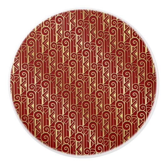 Art-Deco-Schubladen und Kabinettbügel Keramikknauf (Vorderseite)