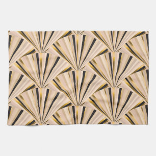 Art Deco-Schuppen: Geometrischer goldener Glamour Geschirrtuch