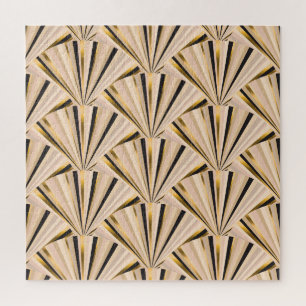 Art Deco-Schuppen: Geometrischer goldener Glamour Puzzle