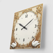 Art Deco Schwan Quadratische Wanduhr (Winkel)