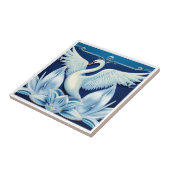 Art Deco Schwan und Lilien Fliese (Seite)