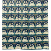 Art Deco Schwäne Duschvorhang (Vorderseite)
