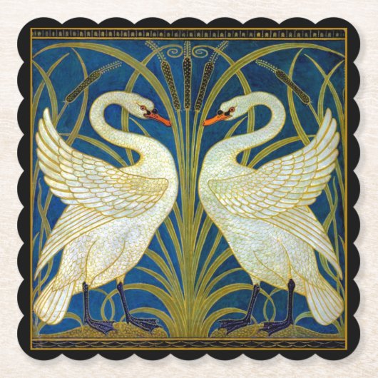 Art Deco Schwäne Untersetzer (Vorderseite)