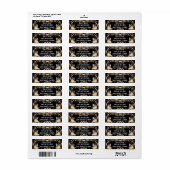 Art Deco Schwarz & Gold Diamant Rücksendeadresse (Vorne)