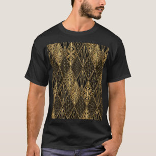 Art Deco Schwarz Gold Eleganz T-Shirt