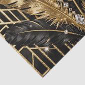 Art Deco Schwarz Gold Federn Seidenpapier (Ausschnitt)