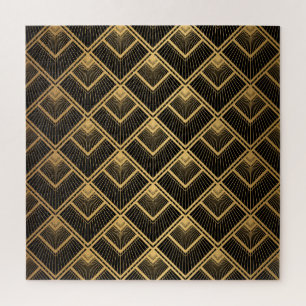 Art Deco Schwarz Gold: Geometrisch Puzzle