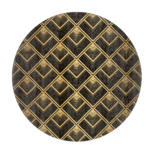 Art Deco Schwarz Gold: Geometrisch Schneidebrett