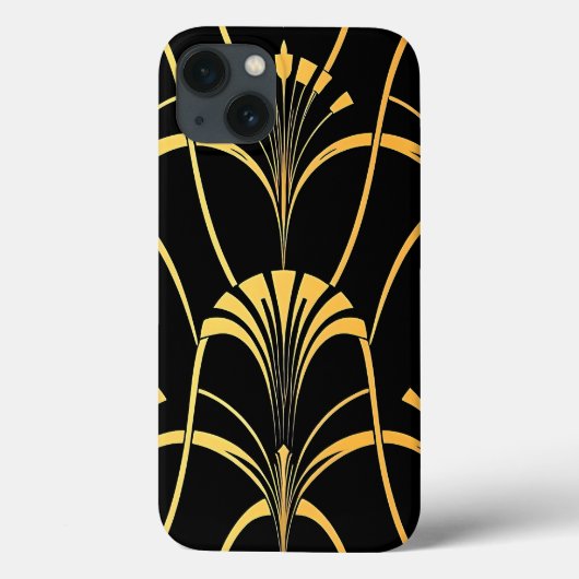 Art Deco Schwarz Gold Muster iPhone-Hülle Case-Mate iPhone Hülle (Rückseite)