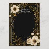 Art Deco Schwarz-Goldene Hochzeitsprogramm-Vorlage Programm (Vorderseite)