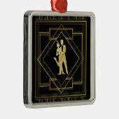 Art Deco Schwarz und Gold geometrisch Ornament Aus Metall (Rechts)