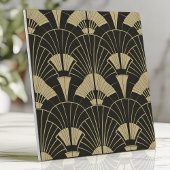 Art Deco Schwarz und Gold Lüftermuster Fliese