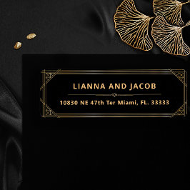 Art Deco Schwarz und Gold Moderne Hochzeitsreise