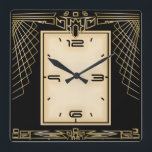 Art Deco, schwarz und gold Quadratische Wanduhr<br><div class="desc">Großartiges Uhrendesign. Du wirst es wie andere Liebe bekommen. Sie können dieses Design auch für andere Produkte verwenden,  die Sie mögen,  oder Ihren Text anpassen und hinzufügen. Folgen Sie mir für mehr. Vielen Dank. Ich wünsche Ihnen einen schönen Tag.</div>