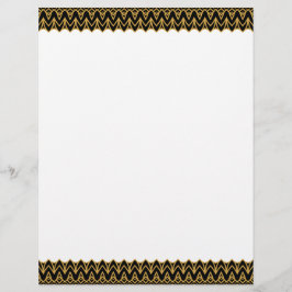 Art Deco Schwarz und Gold skalierte Grenzen Briefbogen