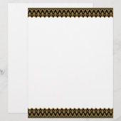 Art Deco Schwarz und Gold skalierte Grenzen Briefbogen (Vorne/Hinten)