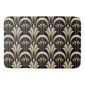 Art Deco Schwarz und Gold symmetrisch Badematte (Vorderseite)