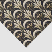 Art Deco Schwarz und Gold symmetrisch Seidenpapier (Detail)