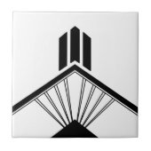Art Deco Schwarz-weiß Elegante geometrische Grenze Fliese (Vorderseite)