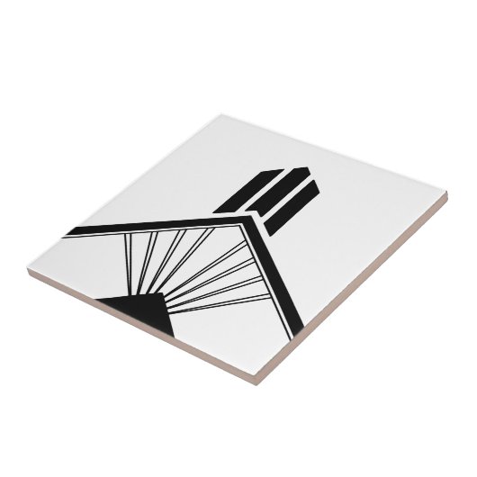 Art Deco Schwarz-weiß Elegante geometrische Grenze Fliese (Seite)