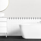 Art Deco Schwarz-weiß Elegante geometrische Grenze Fliese