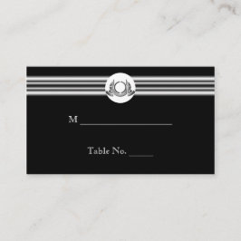 Art Deco Schwarz-weiß Medallion Hochzeiten Platzka Platzkarte