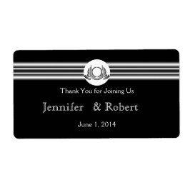 Art Deco Schwarz-weiß Medallion Wasserflasche