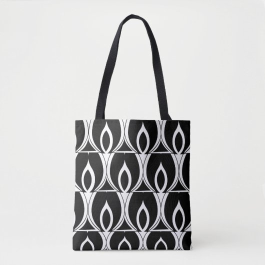 Art Deco Schwarz-Weiß Moderne Geometrie Tasche (Vorderseite)