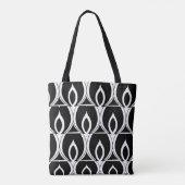 Art Deco Schwarz-Weiß Moderne Geometrie Tasche (Rückseite)