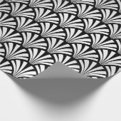 Art Deco Schwarz-weiß Silver Gray Scales Seashells Geschenkpapier (Ecke)