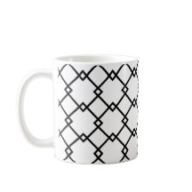 Art Deco Schwarz-weiß Strip Retro Muster Tasse
