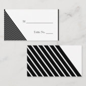 Art Deco Schwarz-weiß Stripe Wedding Platzkarten (Vorne/Hinten)