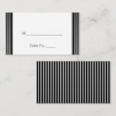 Art Deco Schwarz-weiß Stripe Wedding Platzkarten (Vorne/Hinten)