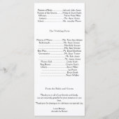 Art Deco Schwarz-weiß Stripe Wedding Programm (Rückseite)