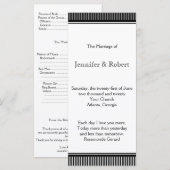 Art Deco Schwarz-weiß Stripe Wedding Programm (Vorne/Hinten)
