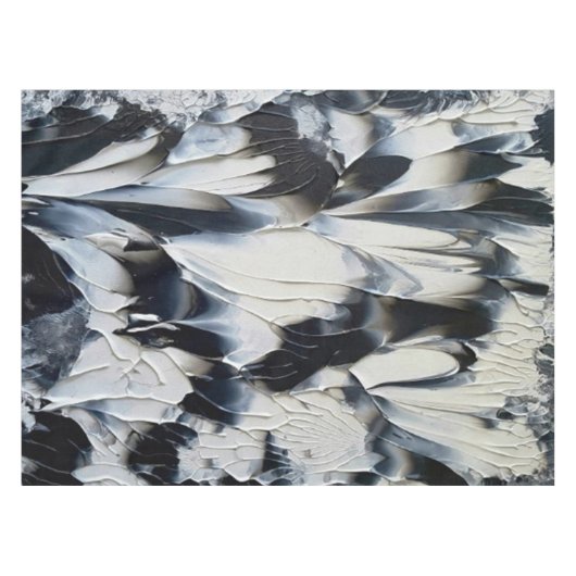 Art Deco Schwarz-Weiß-Tablette Tischdecke (Vorderseite (Horizontal))