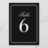 Art Deco Schwarz-Weiß-Tischnummer Einladung (Rückseite)