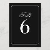 Art Deco Schwarz-Weiß-Tischnummer Einladung (Vorderseite)