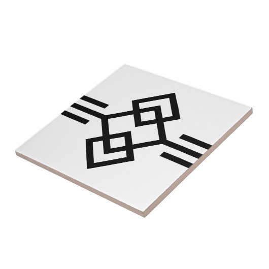 Art Deco Schwarz-weiße einfache geometrische Grenz Fliese (Seite)