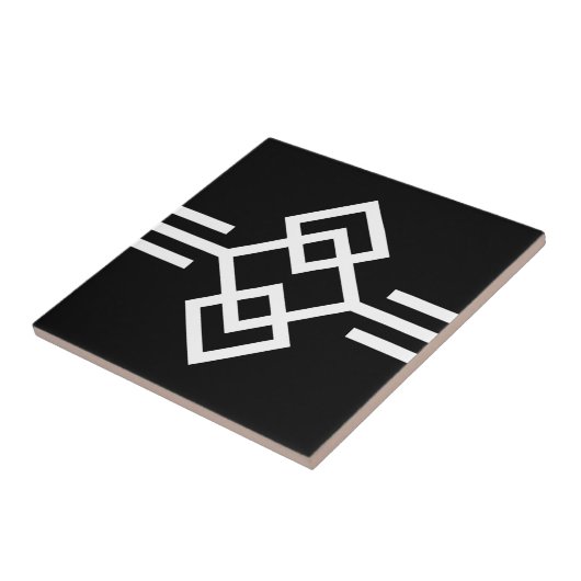 Art Deco Schwarz-weiße einfache geometrische Grenz Fliese (Seite)