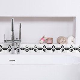 Art Deco Schwarz-weiße einfache geometrische Grenz Fliese