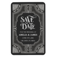 Art Deco Schwarz-Weiße Hochzeit Save the Date