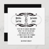 Art Deco Schwarz-weiße Hochzeitsreise| Erste Einladung (Vorne/Hinten)