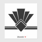 Art Deco Schwarz-weiße Lüfterklammer und Tile Aufkleber (Blatt)